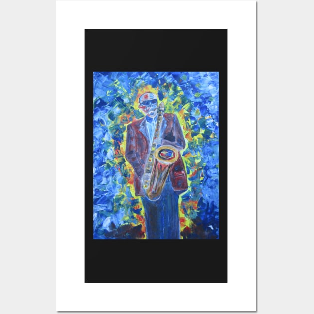 Blues Sax Player Wall Art by Juliejart